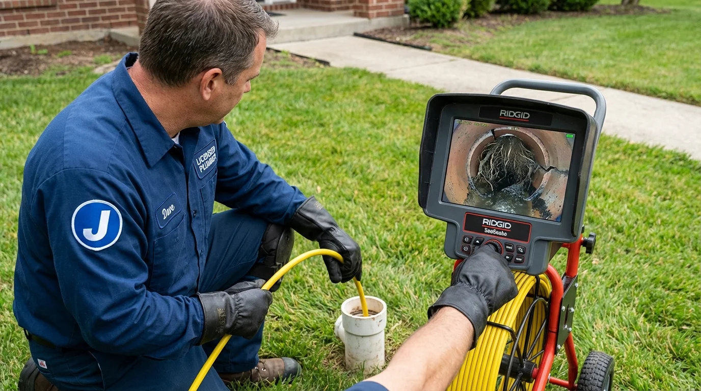 Sewer camera inspection being performed by Johns Plumbing LLC in Lincolnwood