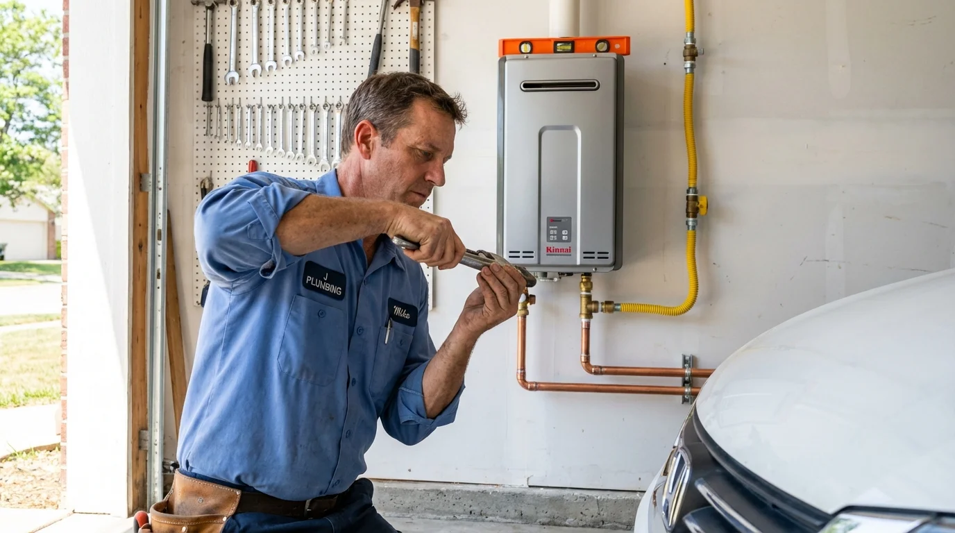 Tankless water heater installation by a Johns Plumbing LLC plumber in Lincolnwood